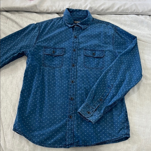 Blue Denim Shirt by Express - Picture 1 of 2